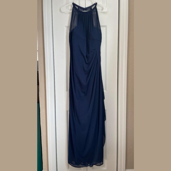 DB Studio Bridesmaids Dress with Illusion Neckline | Marine Size 12 - Picture 4 of 15